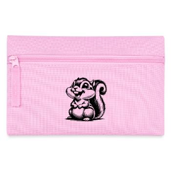 Funny Squirrel Portrait Pencil Sketch - Pencil Case - pink - Front