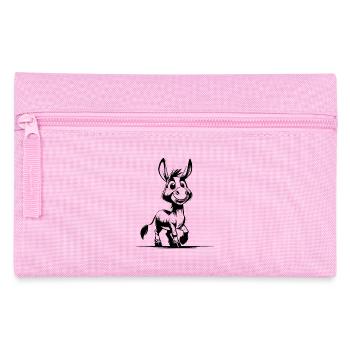 Smiling Donkey Long-Eared Donkey Drawing - Pencil Case - pink - Front