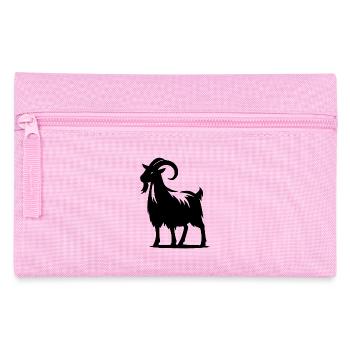 Bockiger Ziegenbock mit Hörnern Porträt - Federtasche - Rosa - Vorne