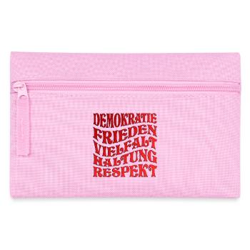 DEMOKRATIE - HALTUNG RESPEKT - Federtasche - Rosa - Vorne