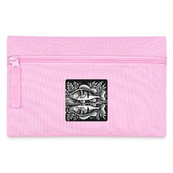 Barsch Angler Silhouette Design - Federtasche - Rosa - Vorne