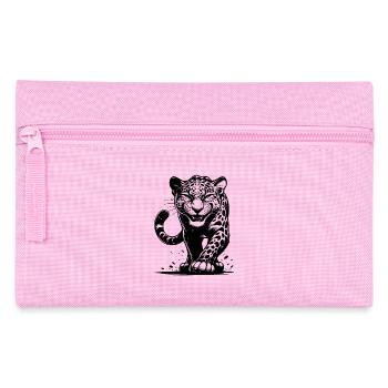 Cunning leopard hunting with spots - Pencil Case - pink - Front