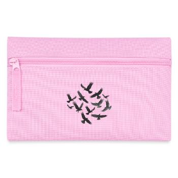 Vogelschwarm, gothic design, Animal prints - Federtasche - Rosa - Vorne