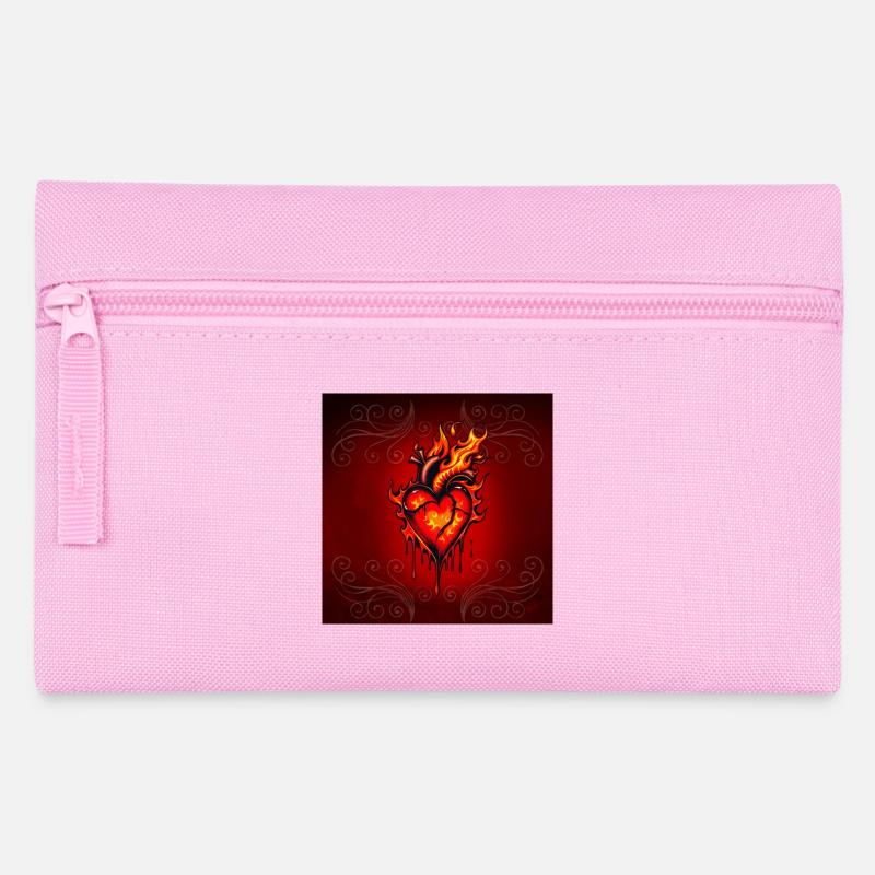 Flaming heart. - Pencil Case - pink