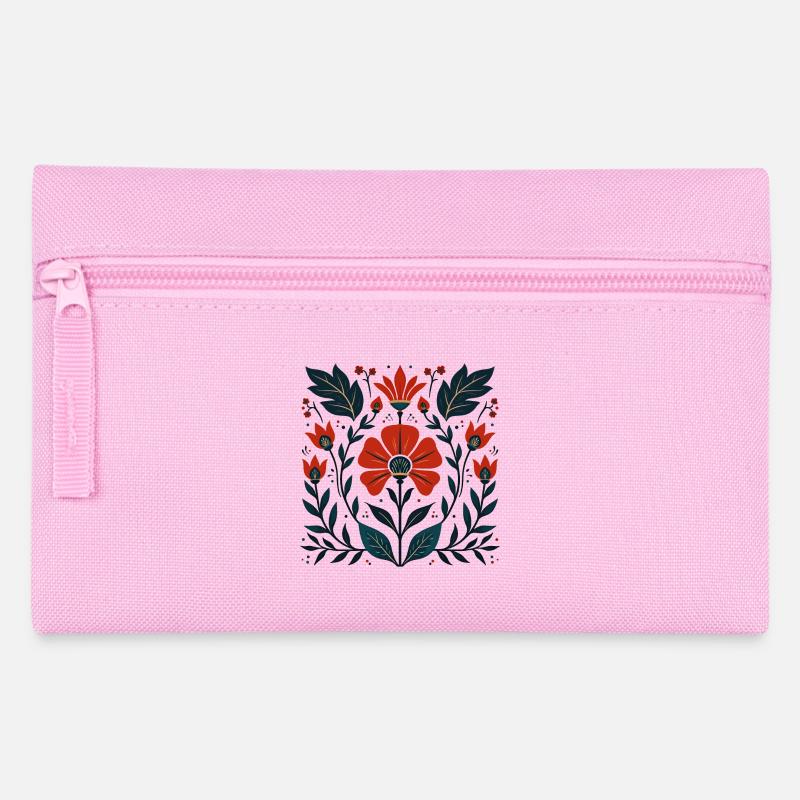 Otomi Blumenmuster Kulturelle Kunst - Federtasche - Rosa