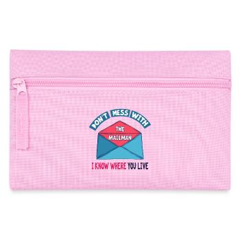 Lustiger Spruch für Postboten - Federtasche - Rosa - Vorne