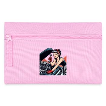 Rockabilly Werkstatt Auto Reparatur Retro Geschenk - Federtasche - Rosa - Vorne