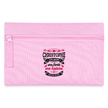 CHRISTOPHE UN NOM UNE FIERTÉ AUCUN RIVAL - Trousse - rose - Devant