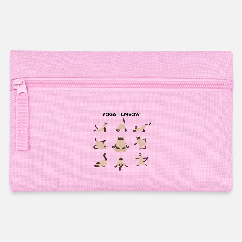 Yoga Zeit Katze - Federtasche - Rosa