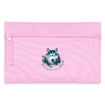 Schlittenhund - Federtasche - Rosa - Vorne