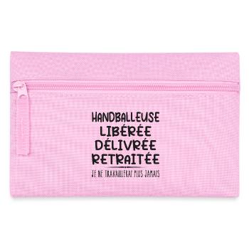 Handball player celebrates her retirement with humor cadea - Pencil Case - pink - Front