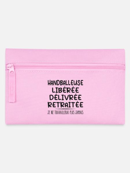 Handballerin feiert ihren Rücktritt mit Humor cadea - Federtasche - Rosa