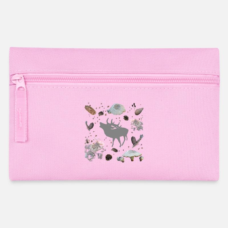 Cerf aux pommes de pin et champignons - Trousse - rose