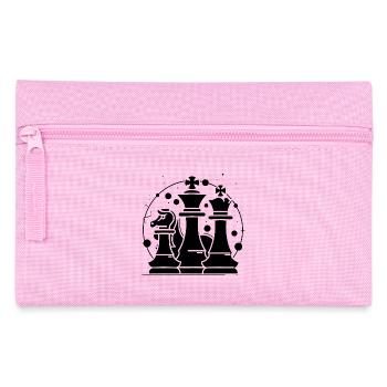 Schachfiguren Comic Look - Federtasche - Rosa - Vorne