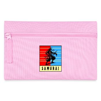 Retro Samurai Warrior - Pencil Case - pink - Front