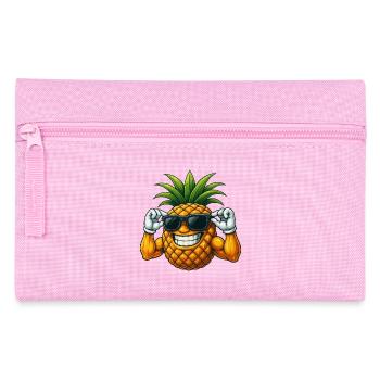 Süße coole Ananas Cartoon Sommerspaß Fruchtig - Federtasche - Rosa - Vorne