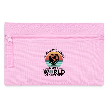 Geographielehrer Globus Weltunterschied - Federtasche - Rosa - Vorne