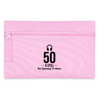 50 Not Listening Advice Headphones Funny - Pencil Case - pink - Front