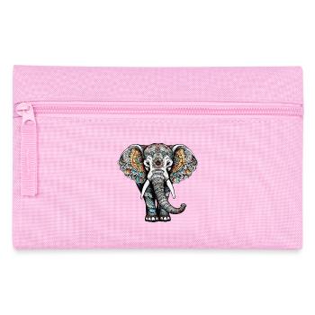 Colorful elephant in tattoo style - Pencil Case - pink - Front