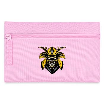 SMenpō Masque de samouraï or-noir - Trousse - rose - Devant