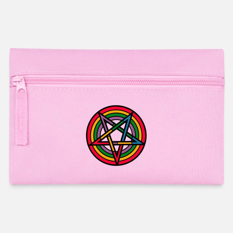 Rainbowpentagram - Pencil Case - pink