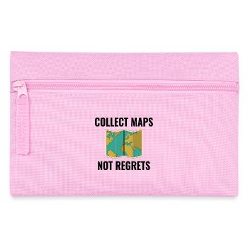 Collect Maps Not Regrets GIS Travel - Pencil Case - pink - Front