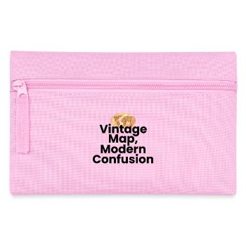 Vintage Map Modern Confusion Geography GPS - Pencil Case - pink - Front