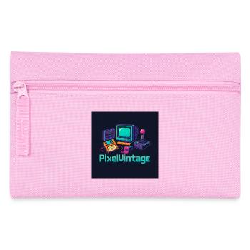 Retro Computer and Pixel Console - Pencil Case - pink - Front