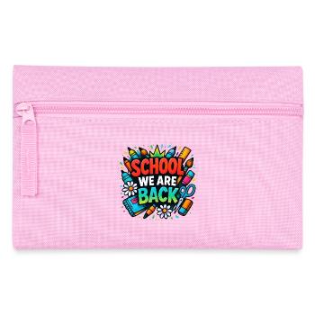 School We Are Back Shirt Graffiti Schule Kids - Federtasche - Rosa - Vorne
