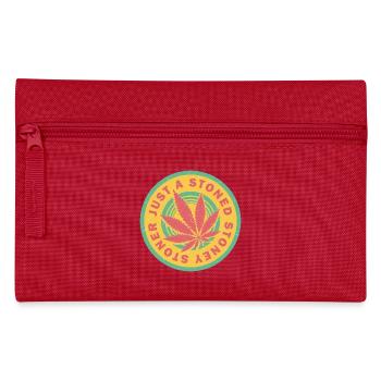 Lebendiges Cannabisblatt mit Retro-Kreisen - Federtasche - Rot - Vorne