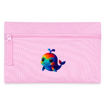 WPAP Polygon Kawaii Stil Wal Tiere - Federtasche - Rosa - Vorne