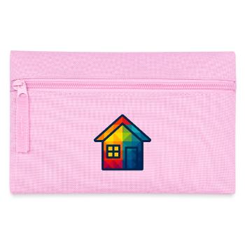 WPAP Polygon Kawaii Style Baby Toy House - Pencil Case - pink - Front
