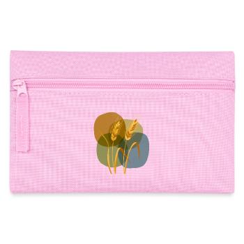 Golden Getreide Muster auf Pastellhintergrund - Federtasche - Rosa - Vorne
