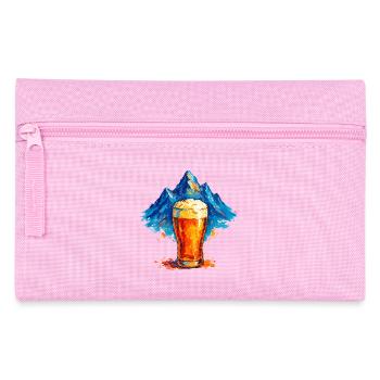 Mountain scenery with beer glass - Pencil Case - pink - Front
