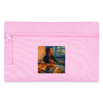 Portrait expressif de la réflexion et du repas - Trousse - rose - Devant