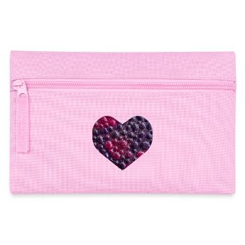Herz mit Glitzer -handgemalt von Martina Eßer - Federtasche - Rosa - Vorne