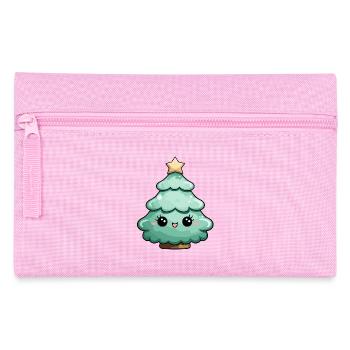 Cute Cartoon Christmas Tree with Star - Pencil Case - pink - Front