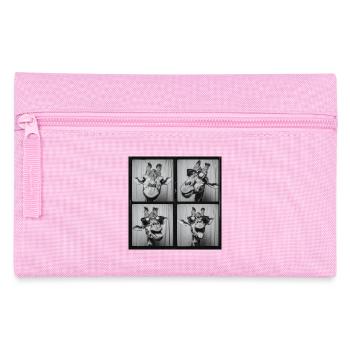 Funny Giraffe Sunglasses Photo Booth - Pencil Case - pink - Front
