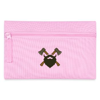 Lumberjack Beard and Axes – Lumberjack Design - Pencil Case - pink - Front