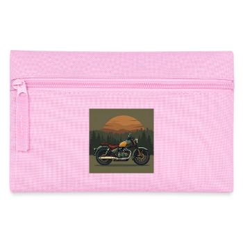 Quiet-Luxury Motorcycle Icon - Pencil Case - pink - Front