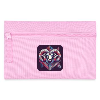 Neon Ram Ram Geometric Line Art - Pencil Case - pink - Front
