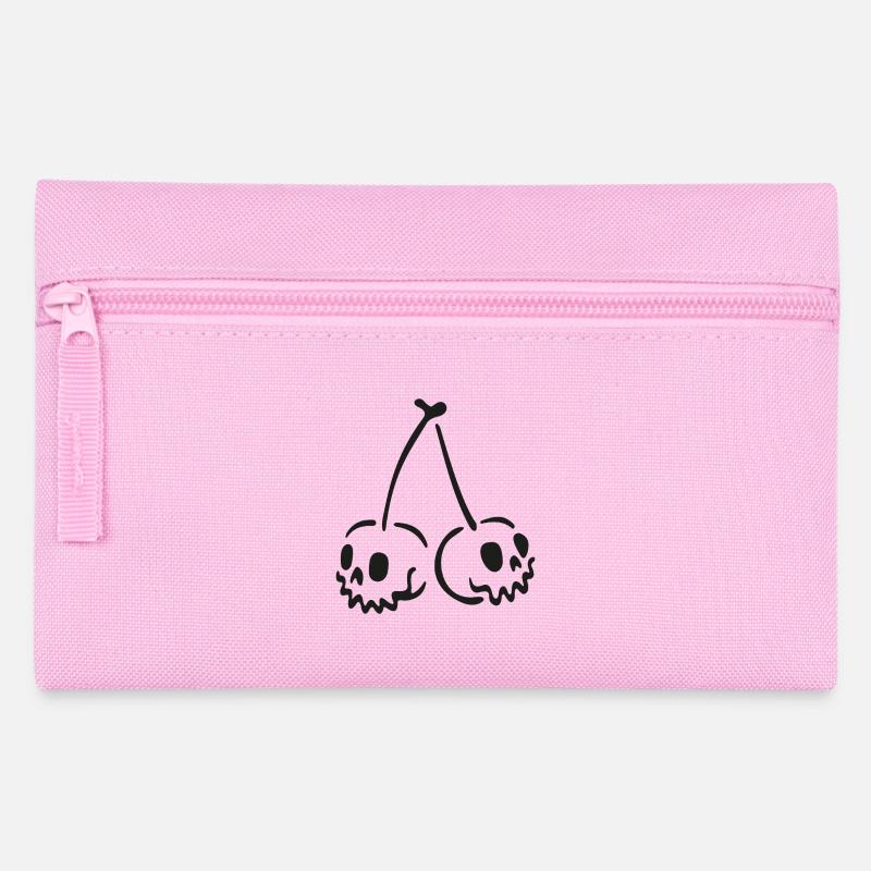Cherry Skull – Creepy Halloween Motif - Pencil Case - pink