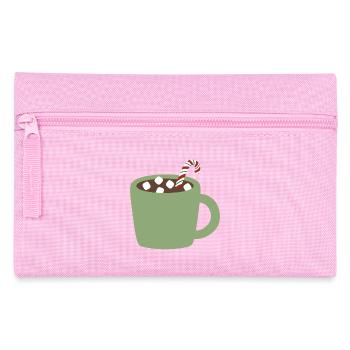 Mug Vert Cacao avec Canne de Noël - Trousse - rose - Devant