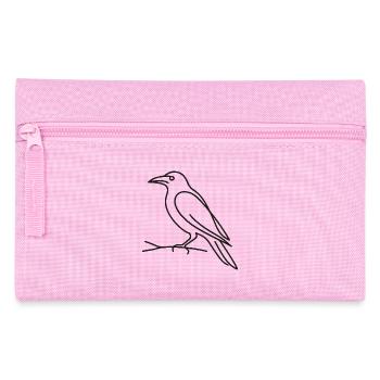 Croquis de corbeau - Motif effrayant d’Halloween - Trousse - rose - Devant