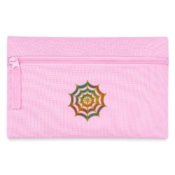 Spinnennetz | Regenbogen-Spinnenweb Goldglitzer - Federtasche - Rosa - Vorne