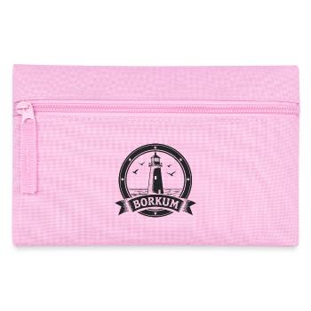 Leuchtturm Borkum Maritimes Emblem - Federtasche - Rosa - Vorne