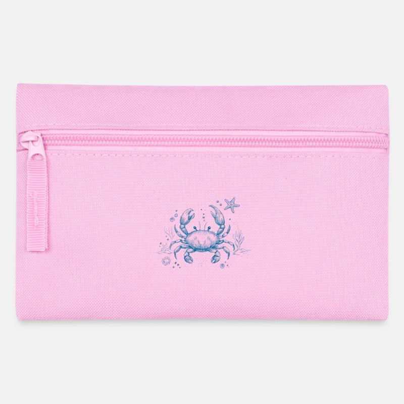 Granchio Blu – Illustrazione dell'Oceano - Astuccio per matite - rosa