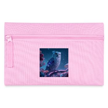 Mystische Galaxie Eule Cyberpunk Fantasy Art - Federtasche - Rosa - Vorne