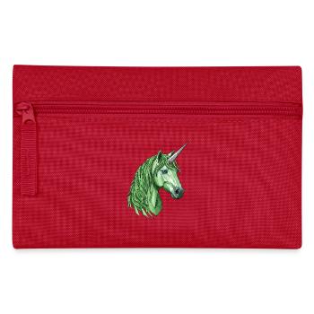 Green polygon unicorn - Pencil Case - red - Front