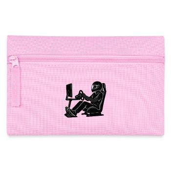 Simracer Fahrer Silhouette Gaming - Federtasche - Rosa - Vorne